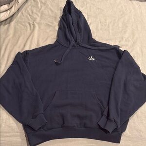 ALO Yoga Blue Pullover Hoodie Sweatshirt